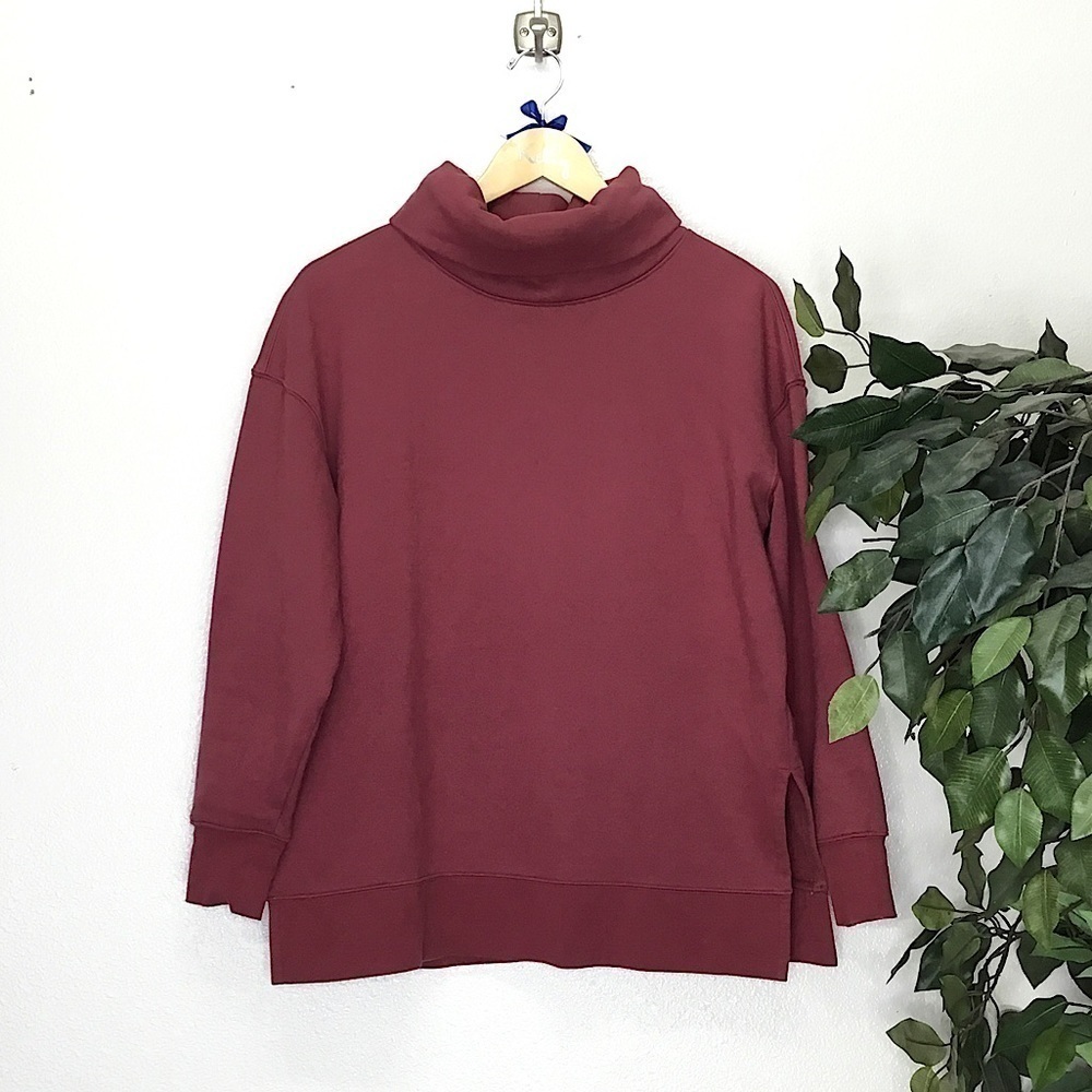 Athleta Maroon High Neck Sweatshirt